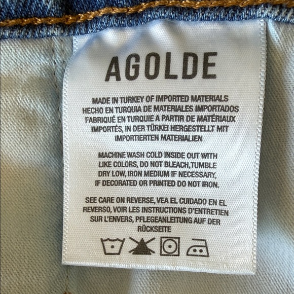 Agolde 90’s Reworked Paperbag Belted High Waist Denim Shorts in Revival Sz 27 - Picture 5 of 12